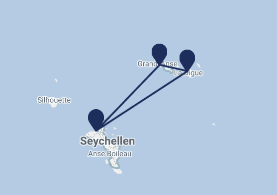 Seychellen eilandhoppen 15 dagen route